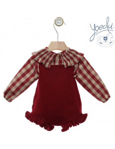 RANITA LANA NIÑA GRANATE CON CAMISA...