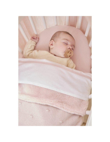 MANTA PELITO MINI KNOTS TEDDY ROSA MEYCO