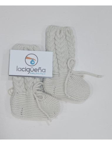BOTITAS LANA ALTAS OCHOS CAMEL TALLA...