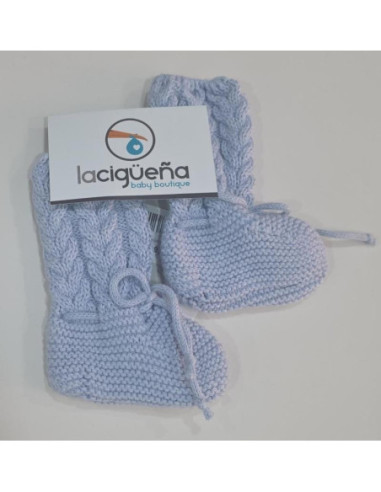 BOTITAS LANA ALTAS OCHOS AZUL TALLA...