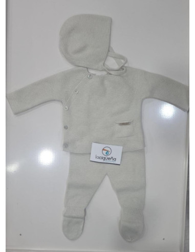 CONJUNTO 3 PIEZAS LANA PRAVIA CAMEL...