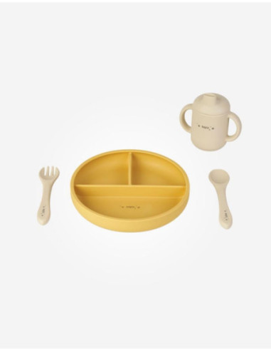 SET VAJILLA SILICONA FOOD&FUN MOSTAZA...