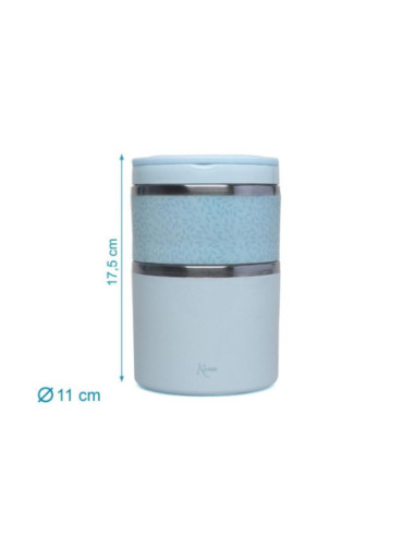 TERMO SOLIDOS 930ML HOJAS AZUL KIO KIDS