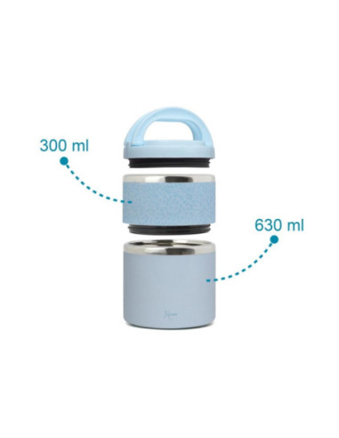 TERMO SOLIDOS 930ML HOJAS AZUL KIO KIDS