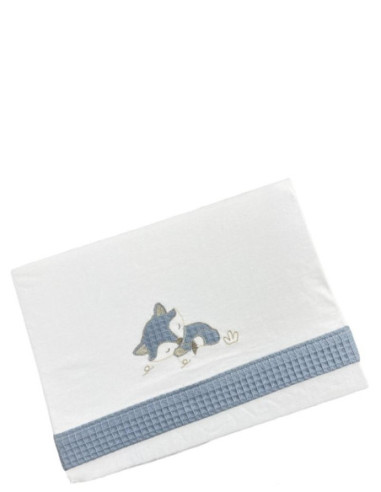 J.SAB CUNA ALGODON 100% ZORRO AZUL