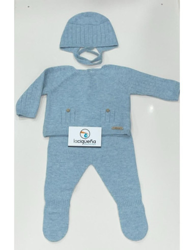 CONJUNTO LANA SABBIA CELESTE GRISACEO...