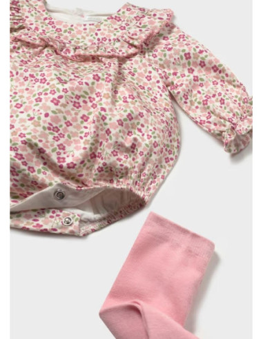 PELELE MANGA LARGA FLORES ROSA CON...