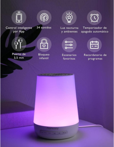 LAMPARA SONIDO BLANCO CONTROL REMOTO...