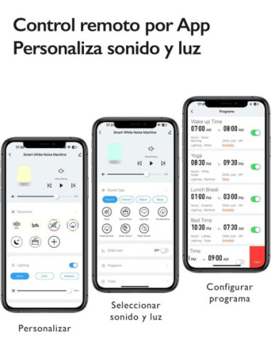 LAMPARA SONIDO BLANCO CONTROL REMOTO...