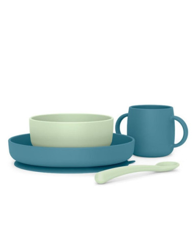 VAJILLA SILICONA VERDE AZUL SUAVINEX