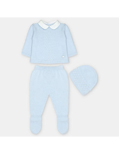 CONJUNTO LANA 3 PIEZAS BOAL NIÑO AZUL...