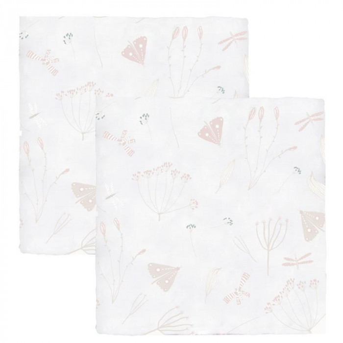 PACK 2 GASAS BAMBU 047 COTAGE ROSA...