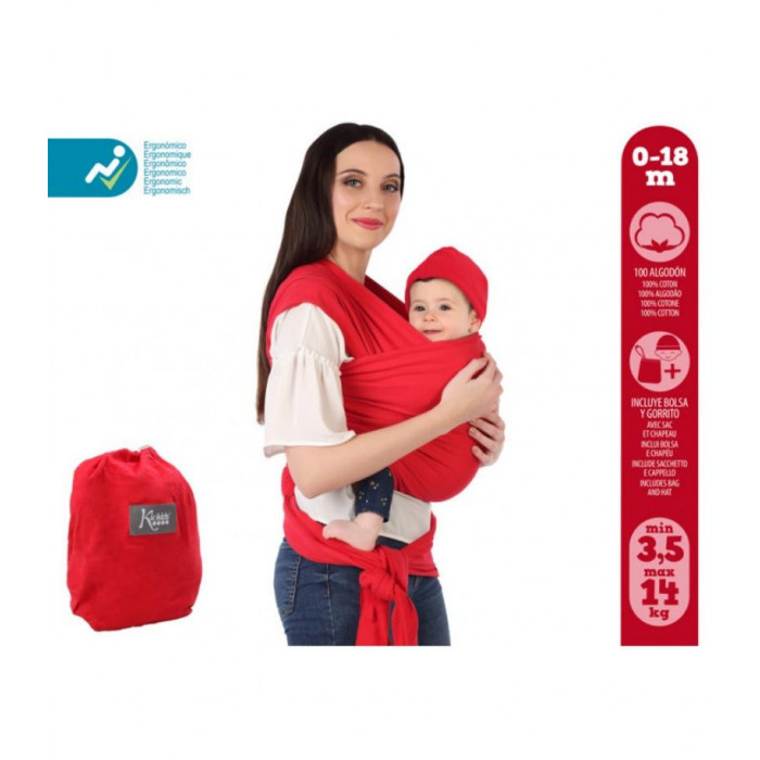 FULAR ELASTICO ALGODON ROJO  KIO KIDS