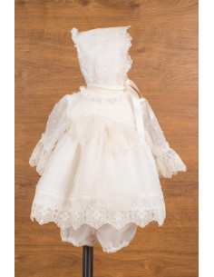 VESTIDO+GORRO+BRAGA ORGANZA...