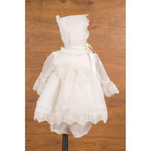 VESTIDO+GORRO+BRAGA ORGANZA...