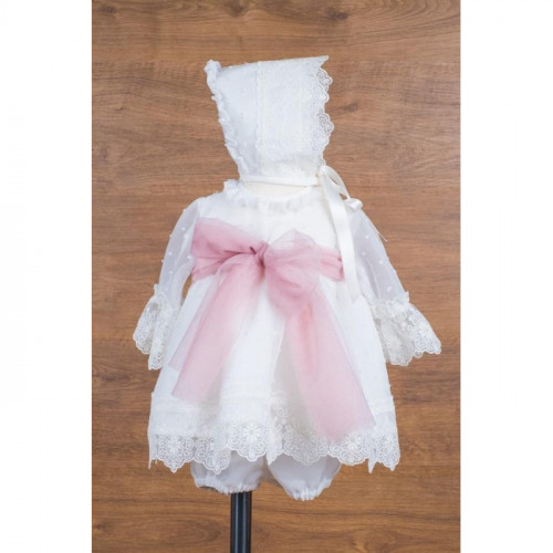 VESTIDO+GORRO+BRAGA ORGANZA...