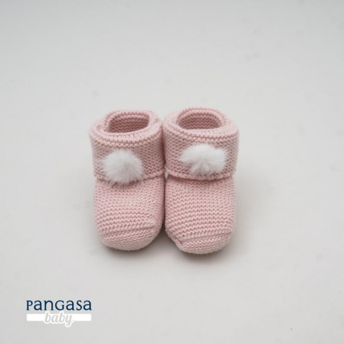 BOTITA LANA ROSA EMP POM POM BEIG...