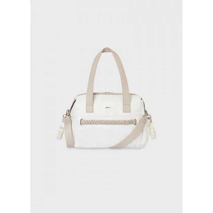 BOLSO SILLA PIEL BEIG TRENZA CAMEL