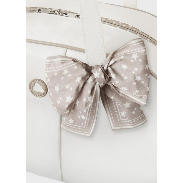 BOLSO SILLA PIEL BEIG LAZO ESTRELLAS...