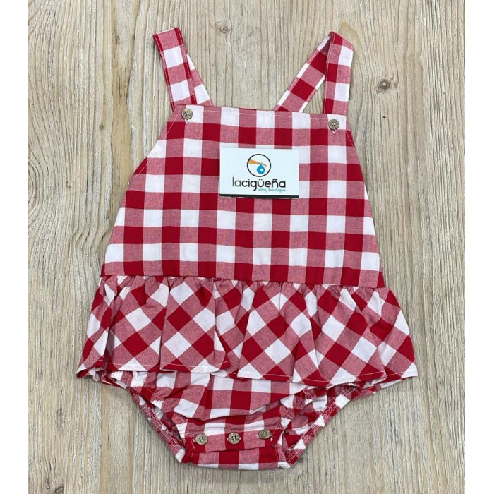 RANITA S/M CUADROS ROJO CON VOLANTES