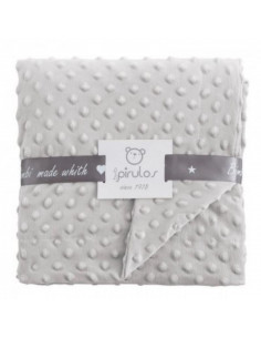 MANTA CUNA POMPITAS GRIS