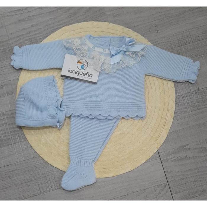 CONJ.3P LANA CELESTE PUNTILLA BEIG