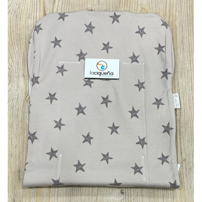FUNDA SILLA RECTA ESTRELLAS BEIG...