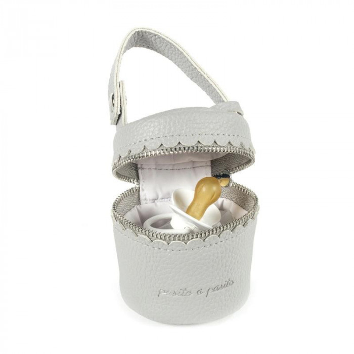 FUNDA PORTACHUPETE PIEL BISCUIT GRIS