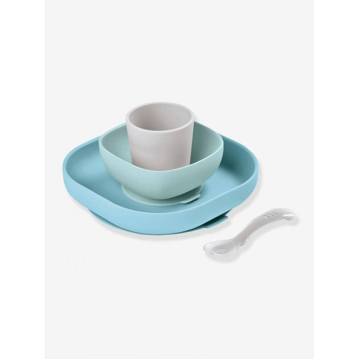 SET VAJILLA SILICONA GRIS BEABA
