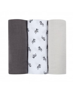 PACK 3 GASAS BAMBU SAVANE GRI