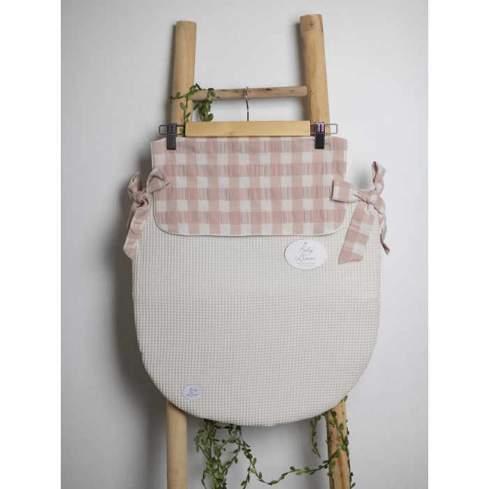 COLCHA COCHE 3718 ROSA EMP CUADROS LLAC