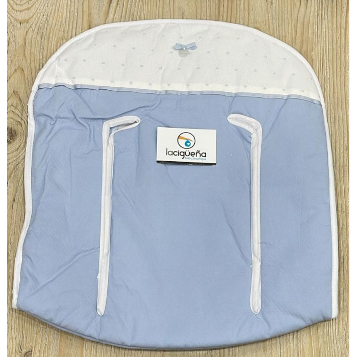 FUNDA SILLA RECTA DOTS 12 CELESTE