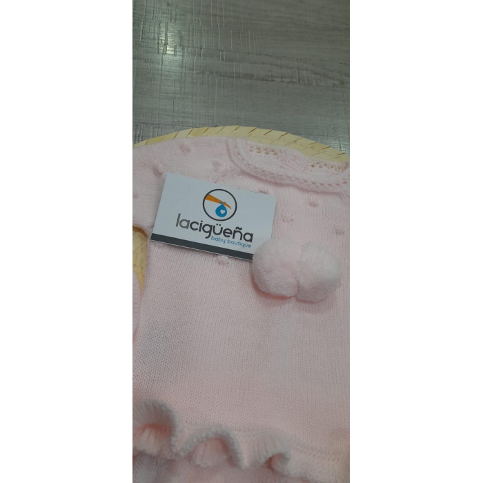 JERSEY LANA+BRAGA+GORRO POM POM ROSA