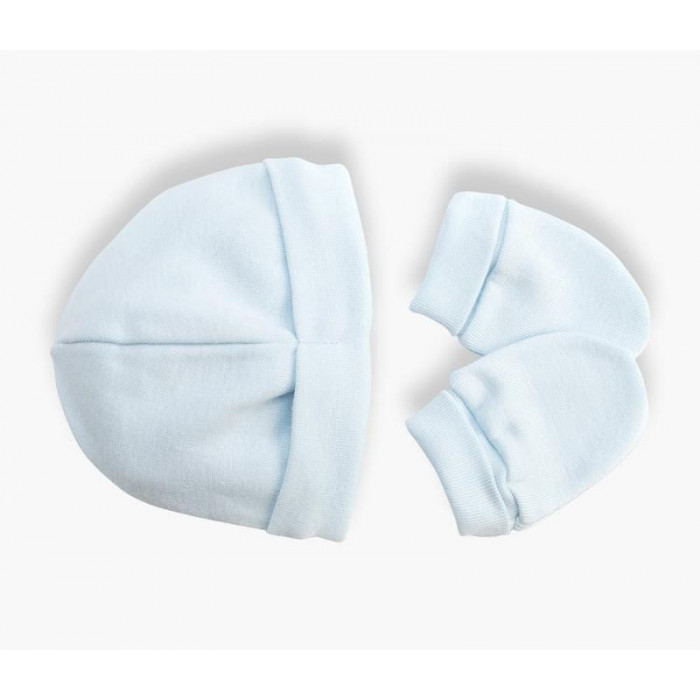 SET GORRITO Y MANOPLAS CELESTE LISO