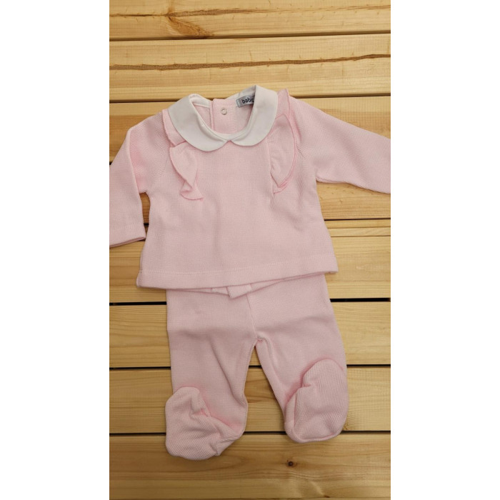 CONJ.2P TUNDIDO CUERPO VOLANTE ROSA