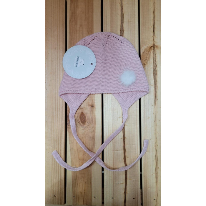 GORRITO LANA ROSA EMP POMPOM BLANCO...