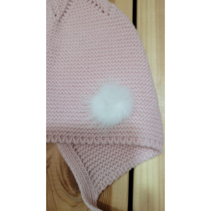 GORRITO LANA ROSA EMP POMPOM BLANCO...