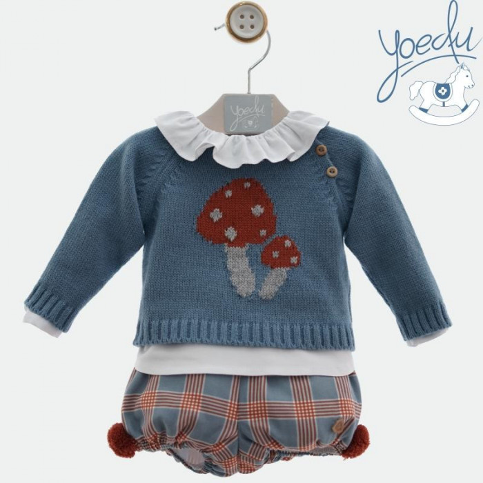 JERSEY LANA M/L+CAMISA+BRAGA SETAS AZULO