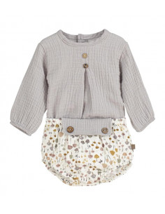 CAMISA M/L GRIS+BRAGA NIÑO...