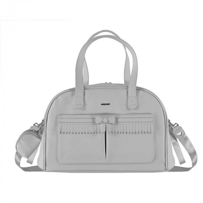 BOLSO SILLA PIEL FLECOS LAZITO GRIS...