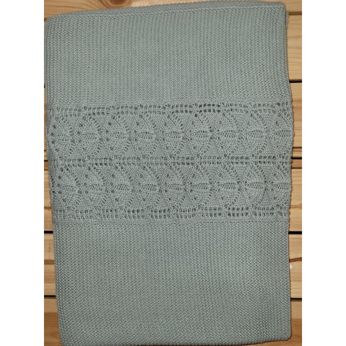 CHAL LANA CUADROS CALADOS VERDE OSCURO