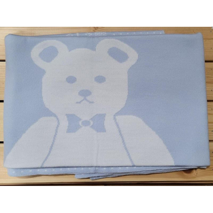 MANTA LANA REVERSIBLE OSITO CTE BLA