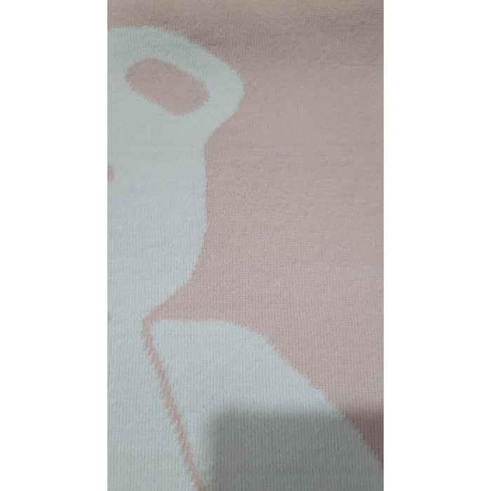 MANTA LANA REVERSIBLE OSITO ROSA BLA