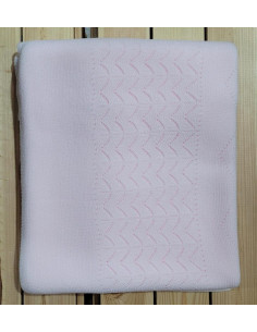 MANTA LANA GARDEN CALADO ROSA