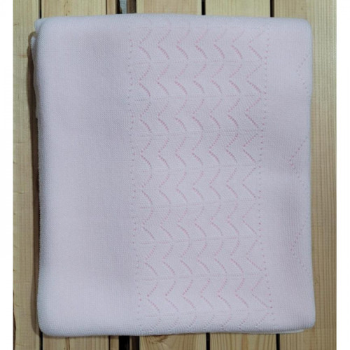 MANTA LANA GARDEN CALADO ROSA