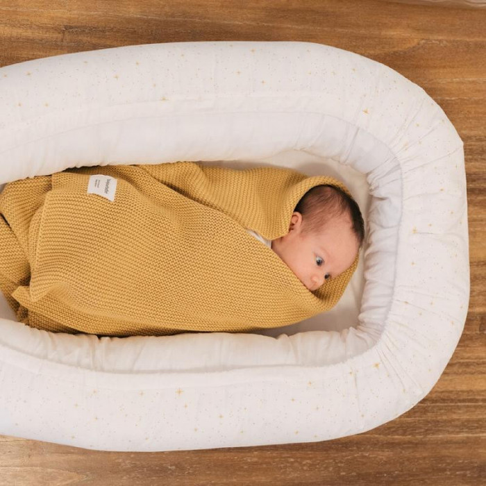 MANTA TRICOT INVIERNO MOSTAZA