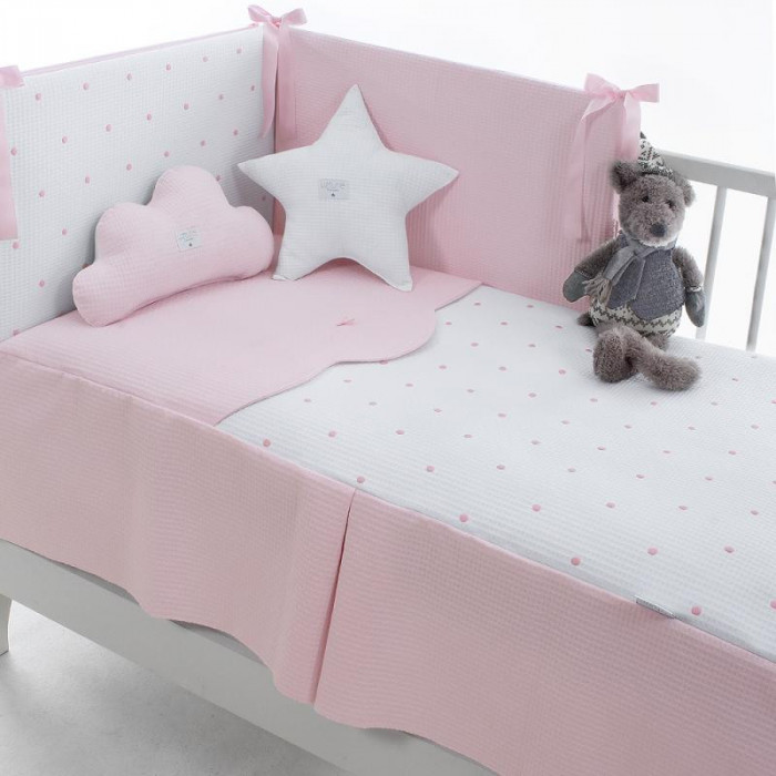 EDREDÓN + PROTECTOR BOPI ROSA BLANCO...