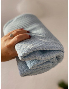 MANTA ALGODON ORGANICO CELESTE