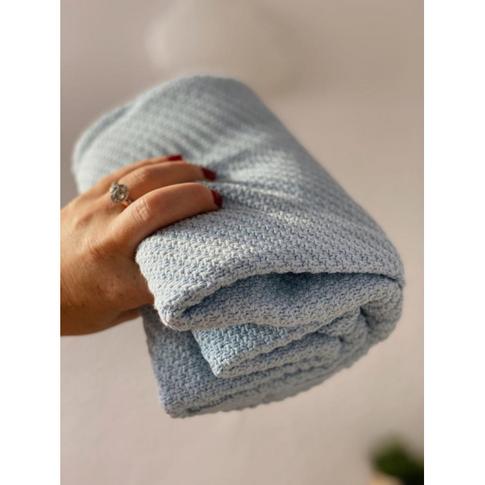 MANTA ALGODON ORGANICO CELESTE