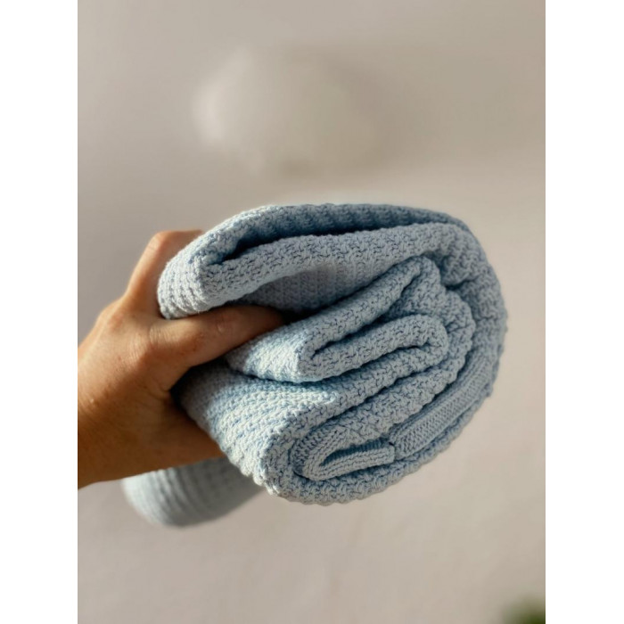 MANTA ALGODON ORGANICO CELESTE